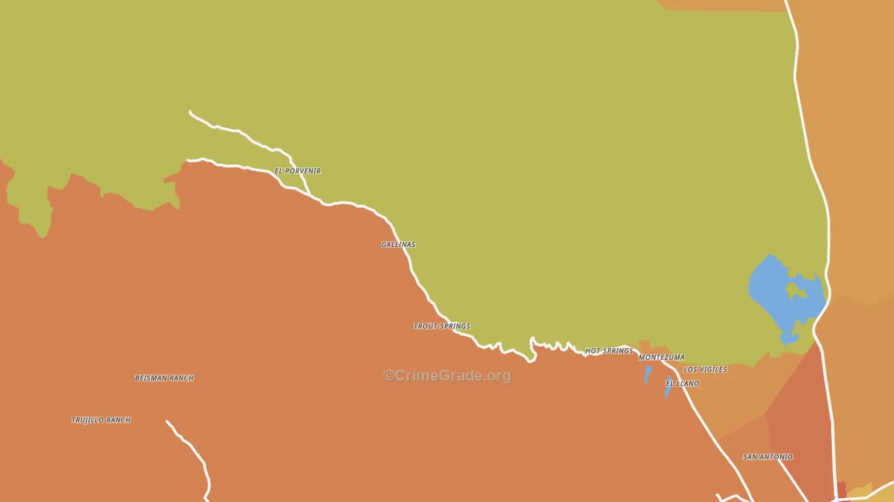 Montezuma, NM Map of Burglary Rates