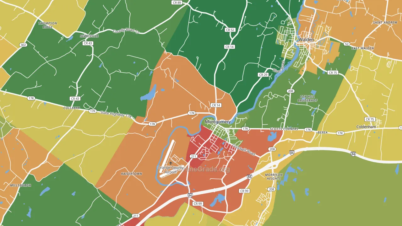 Montgomery, NY Map of Burglary Rates
