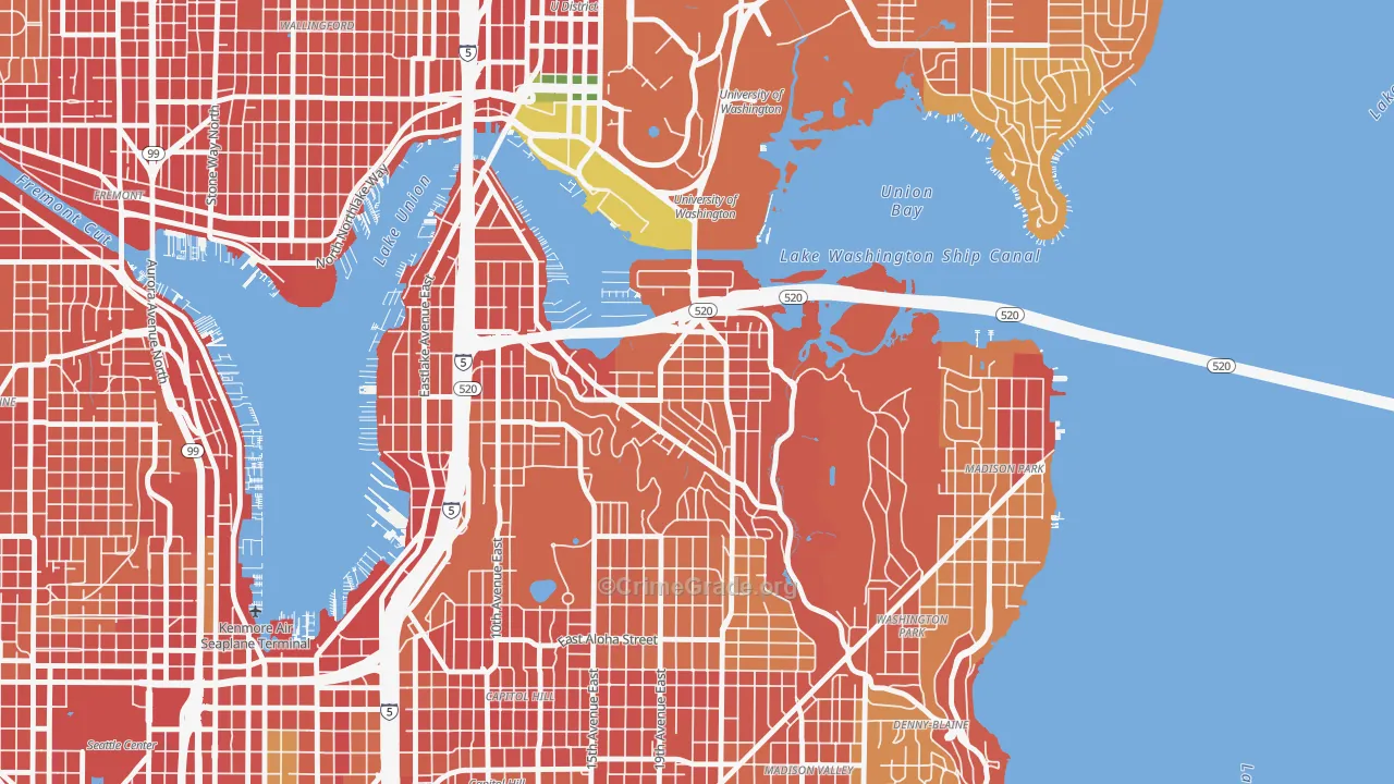 Montlake, Seattle, WA Map of Burglary Rates