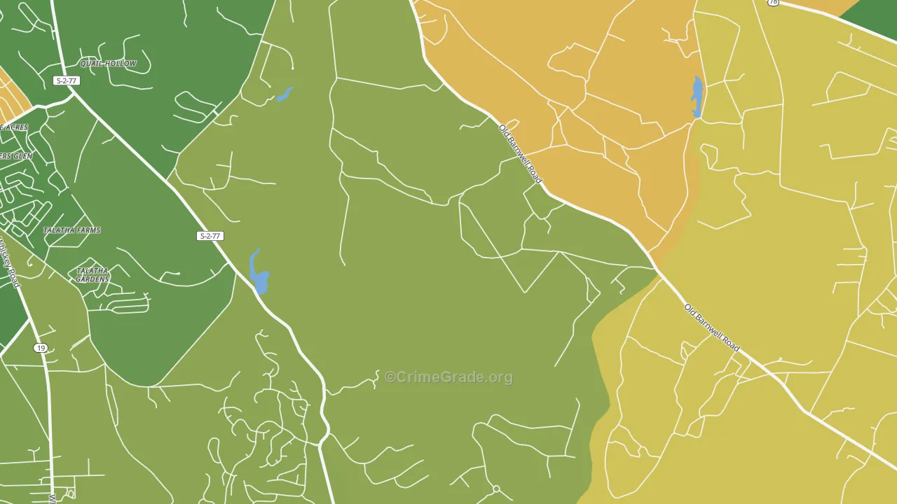Montmorenci, SC Map of Burglary Rates