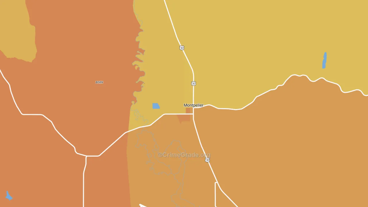 Montpelier, ID Map of Burglary Rates