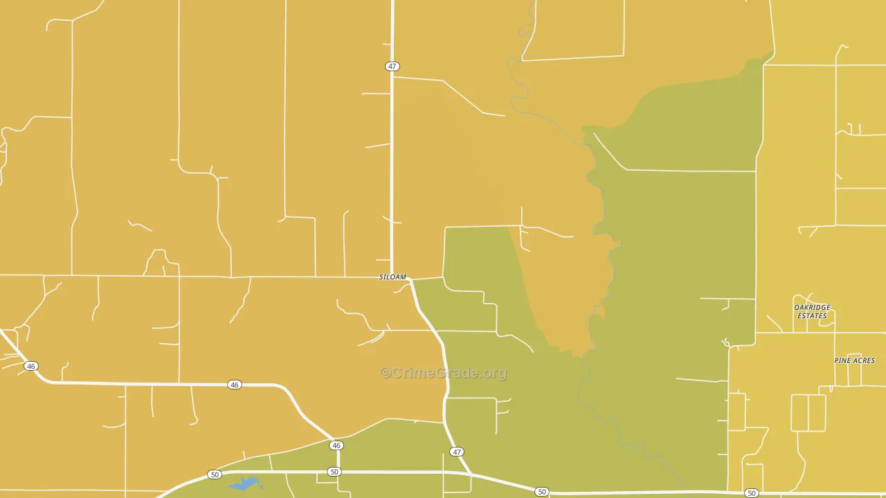 Montpelier, MS Map of Burglary Rates