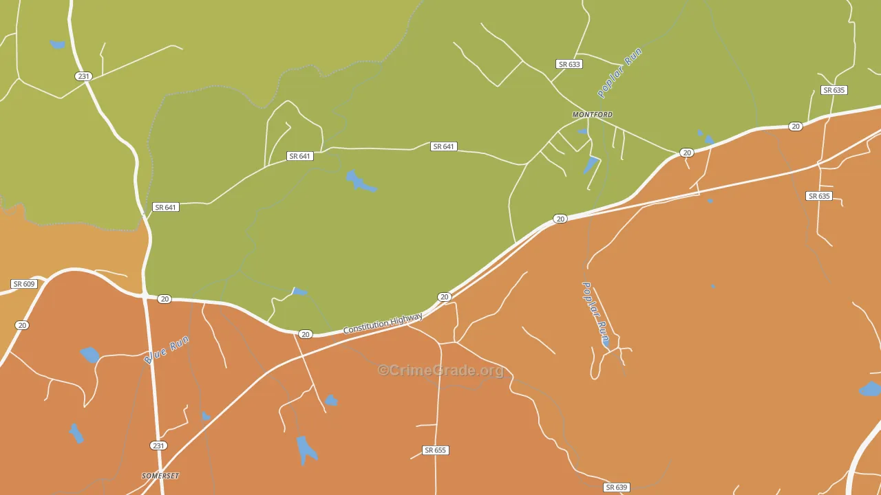 Montpelier Station, VA Map of Burglary Rates