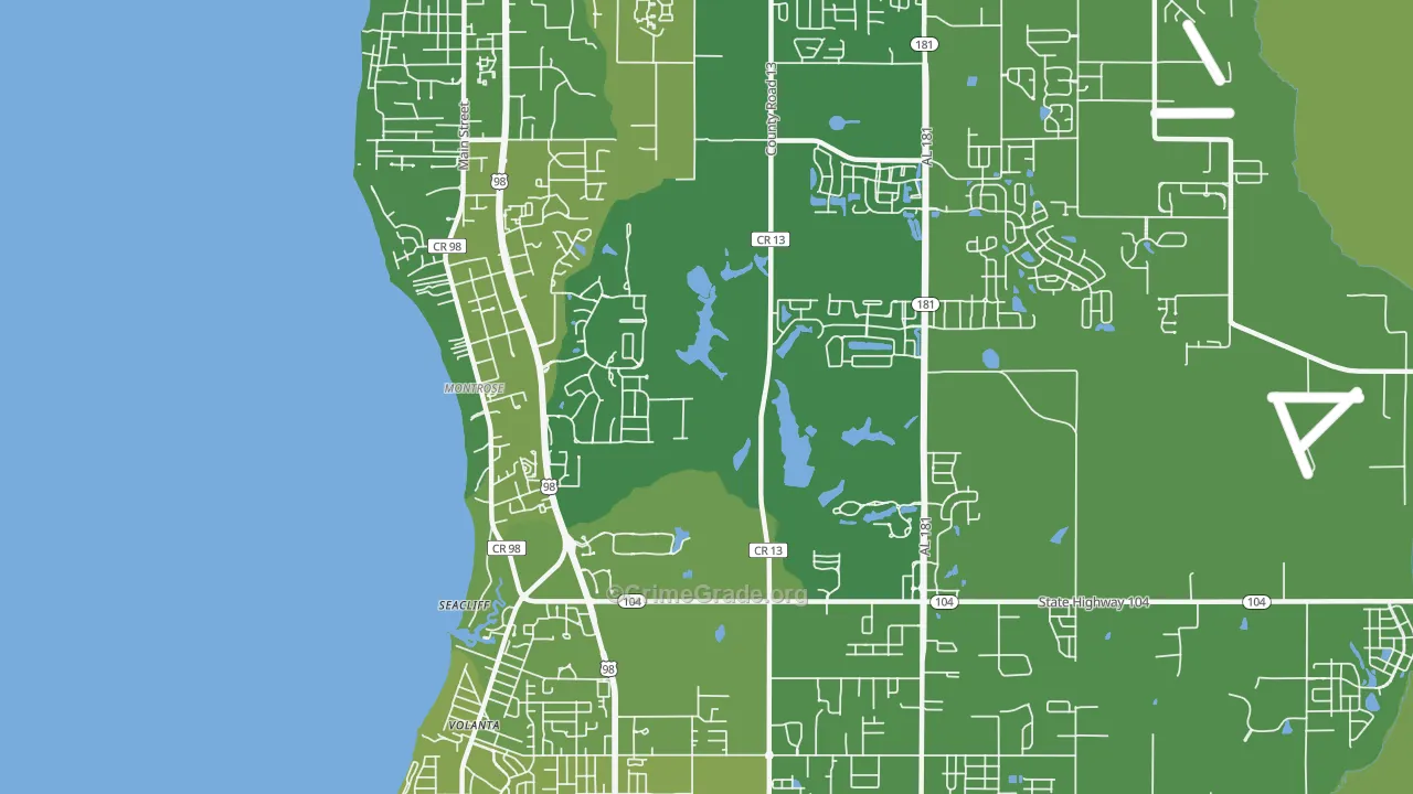 Montrose, AL Map of Burglary Rates