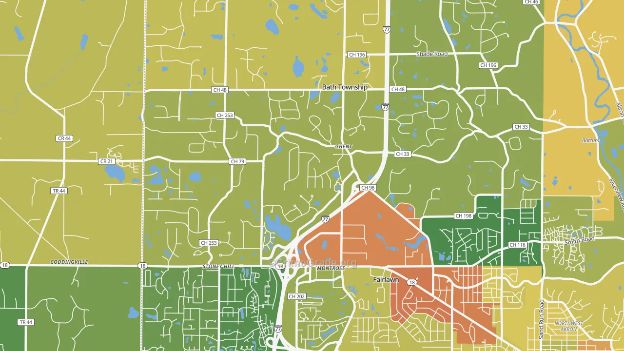 Montrose-Ghent, OH Map of Burglary Rates