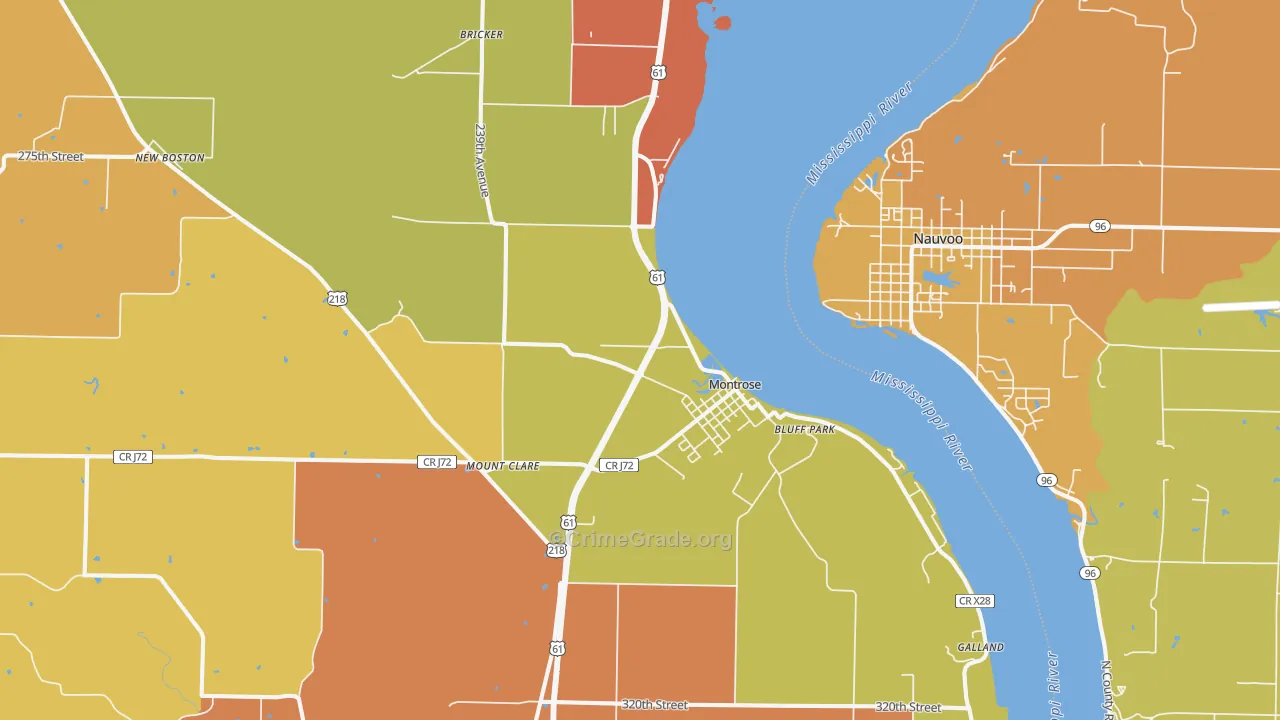 Montrose, IA Map of Burglary Rates