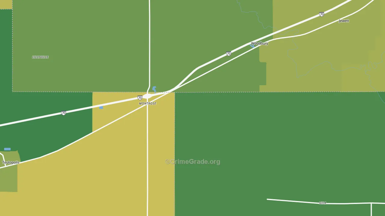 Montrose, IL Map of Burglary Rates