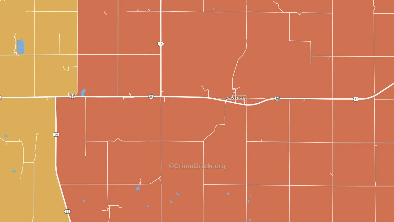 Montrose, KS Map of Burglary Rates