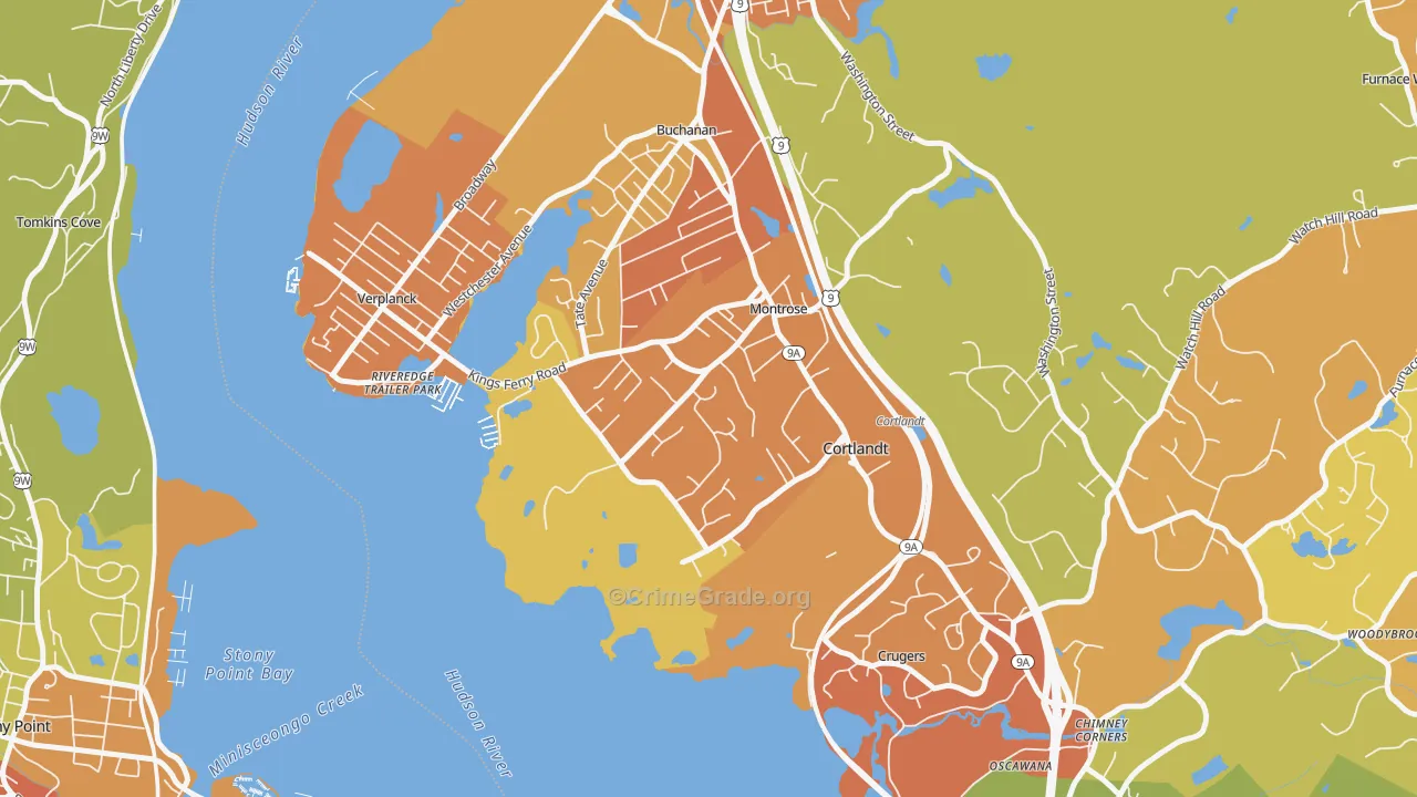 Montrose, NY Map of Burglary Rates