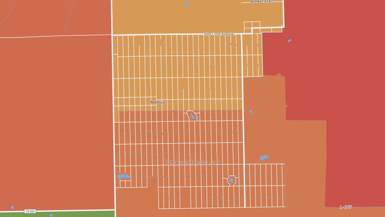 Montura, FL Map of Burglary Rates