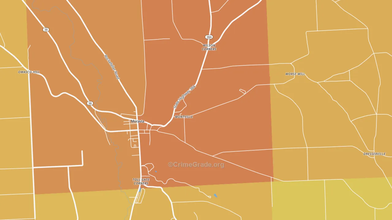 Montville, NY Map of Burglary Rates