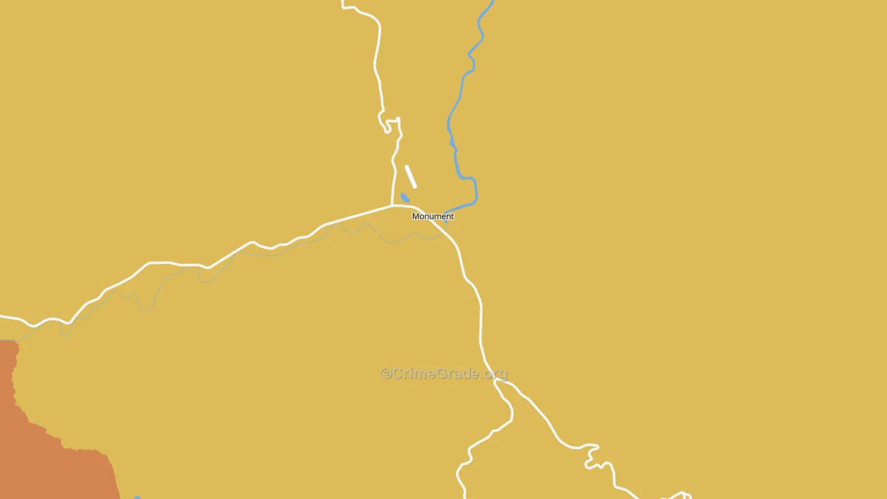 Monument, OR Map of Burglary Rates