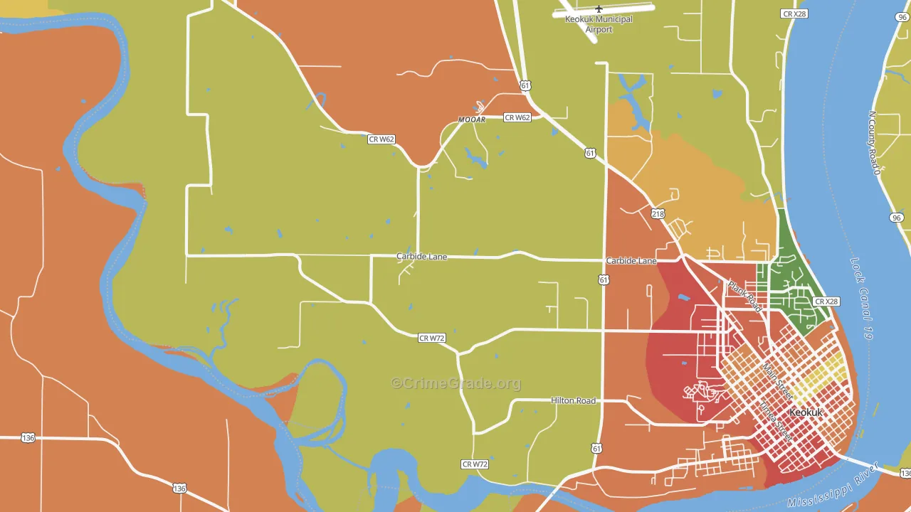 Mooar, IA Map of Burglary Rates