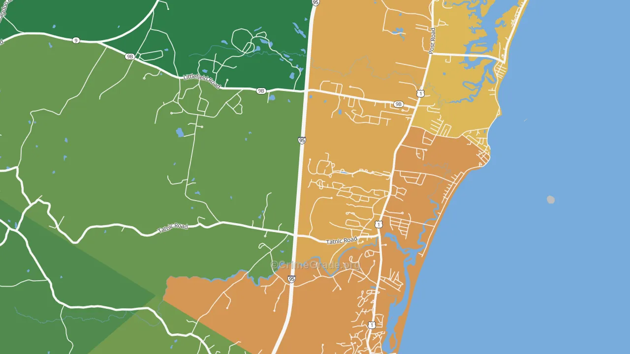 Moody, ME Map of Burglary Rates