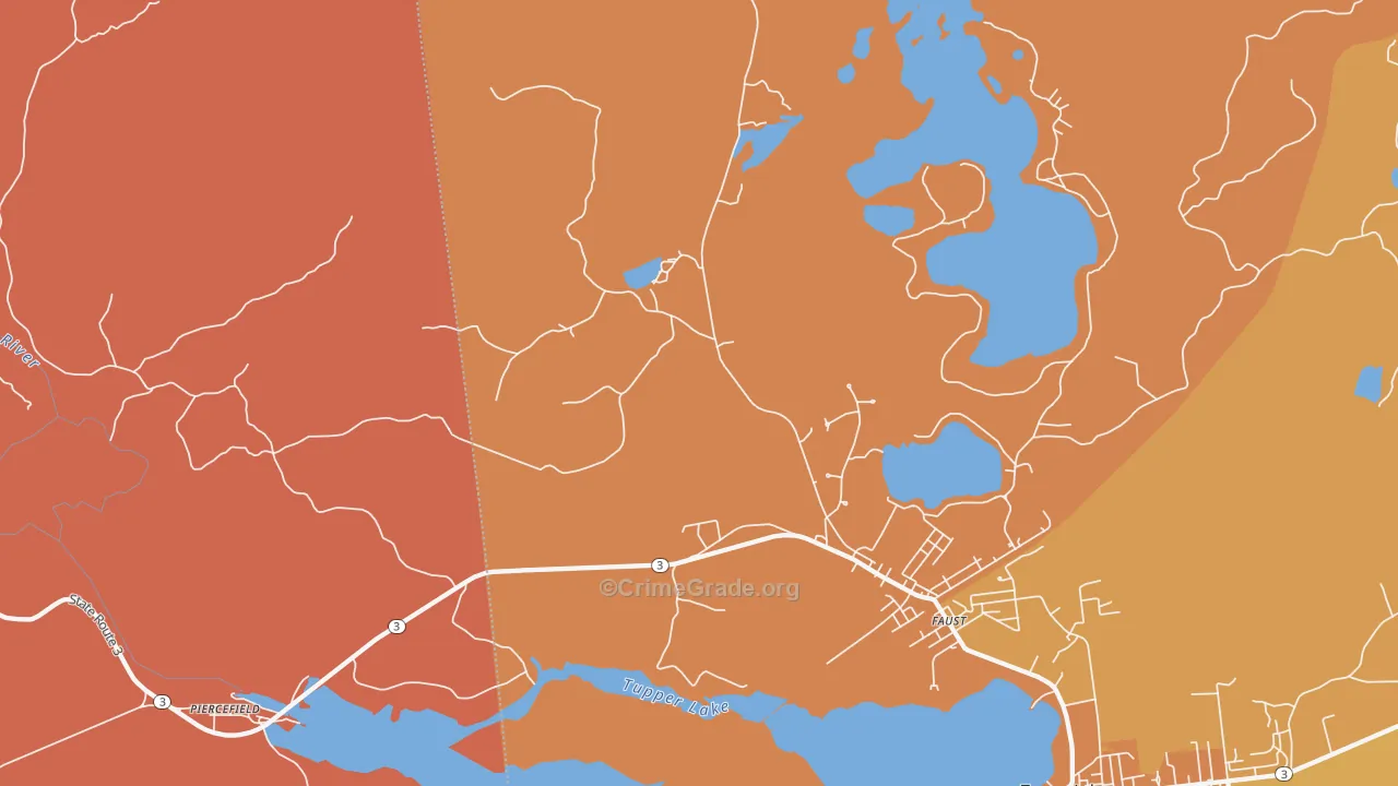Moody, NY Map of Burglary Rates