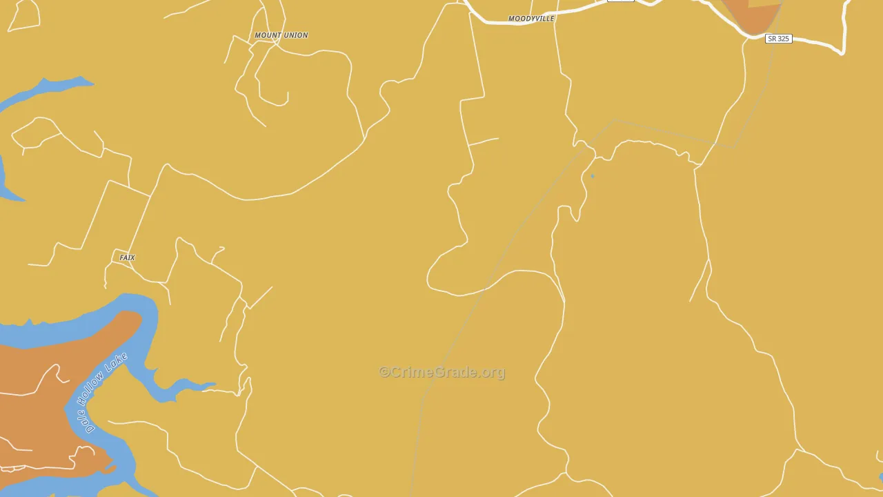 Moodyville, TN Map of Burglary Rates