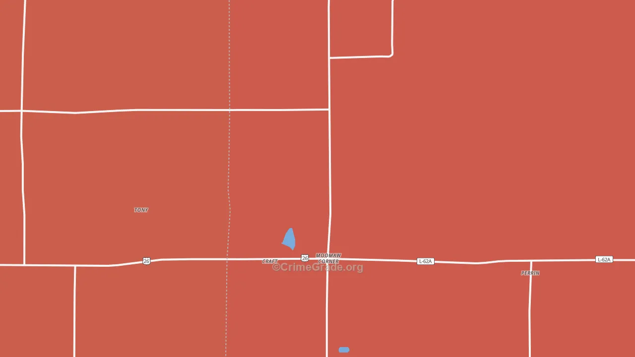 Moomaw Corner, NE Map of Burglary Rates