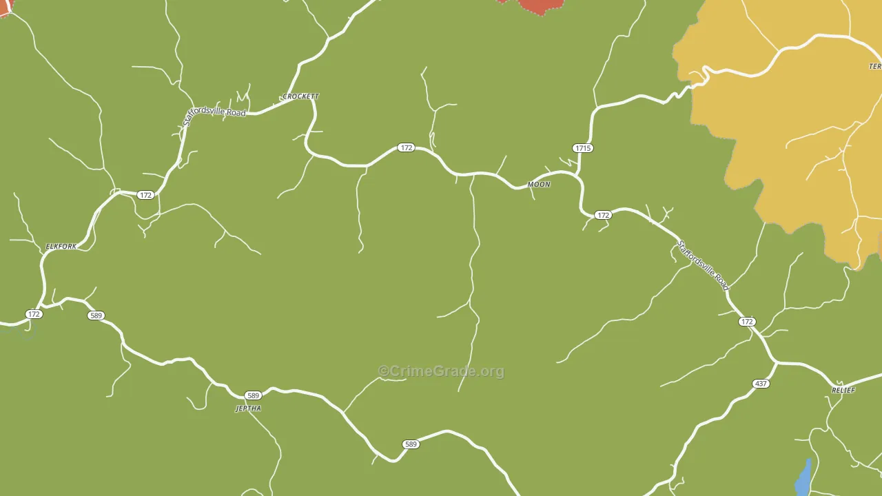Moon, KY Map of Burglary Rates