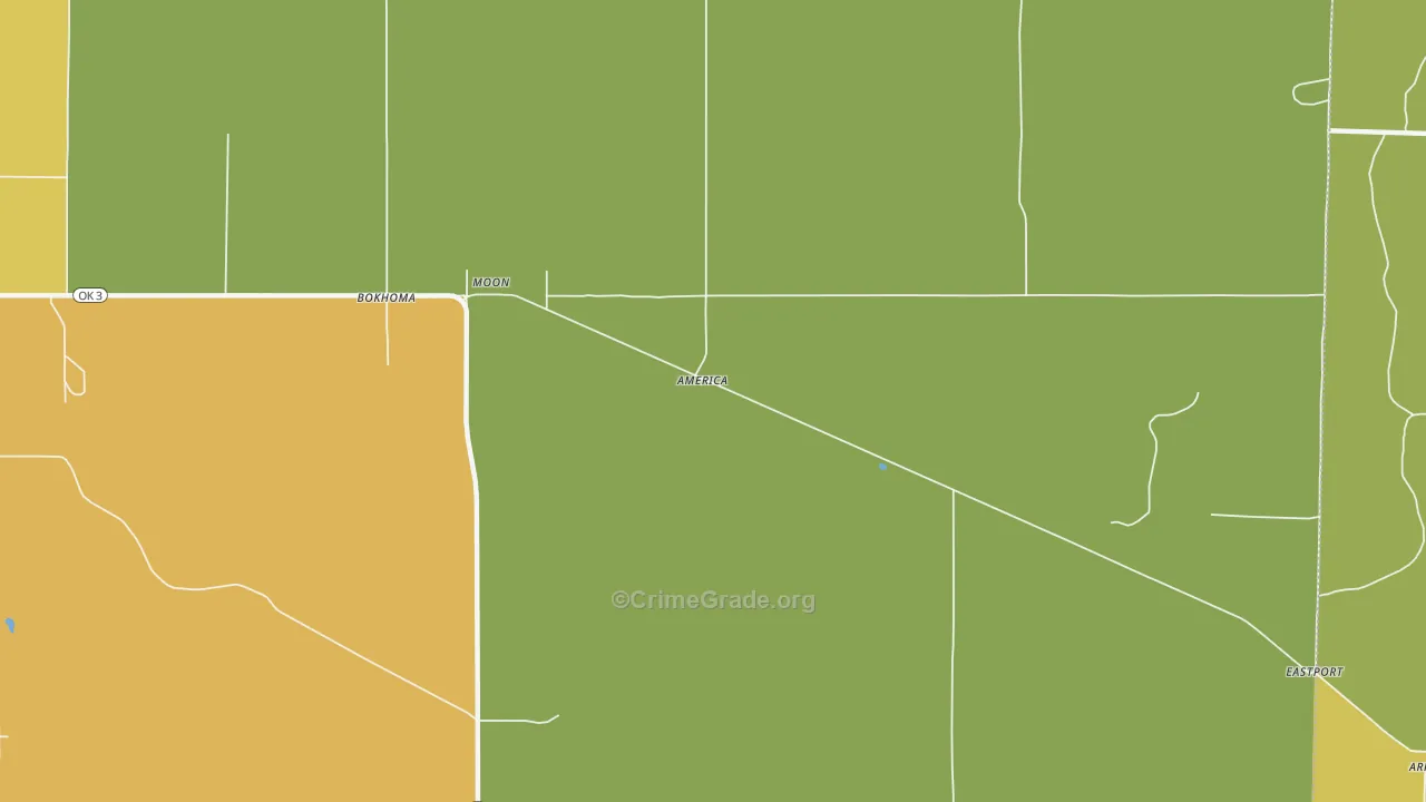 Moon, OK Map of Burglary Rates