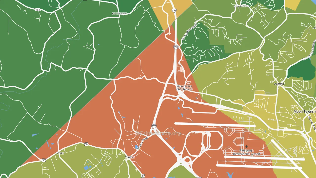 Moon, PA Map of Burglary Rates