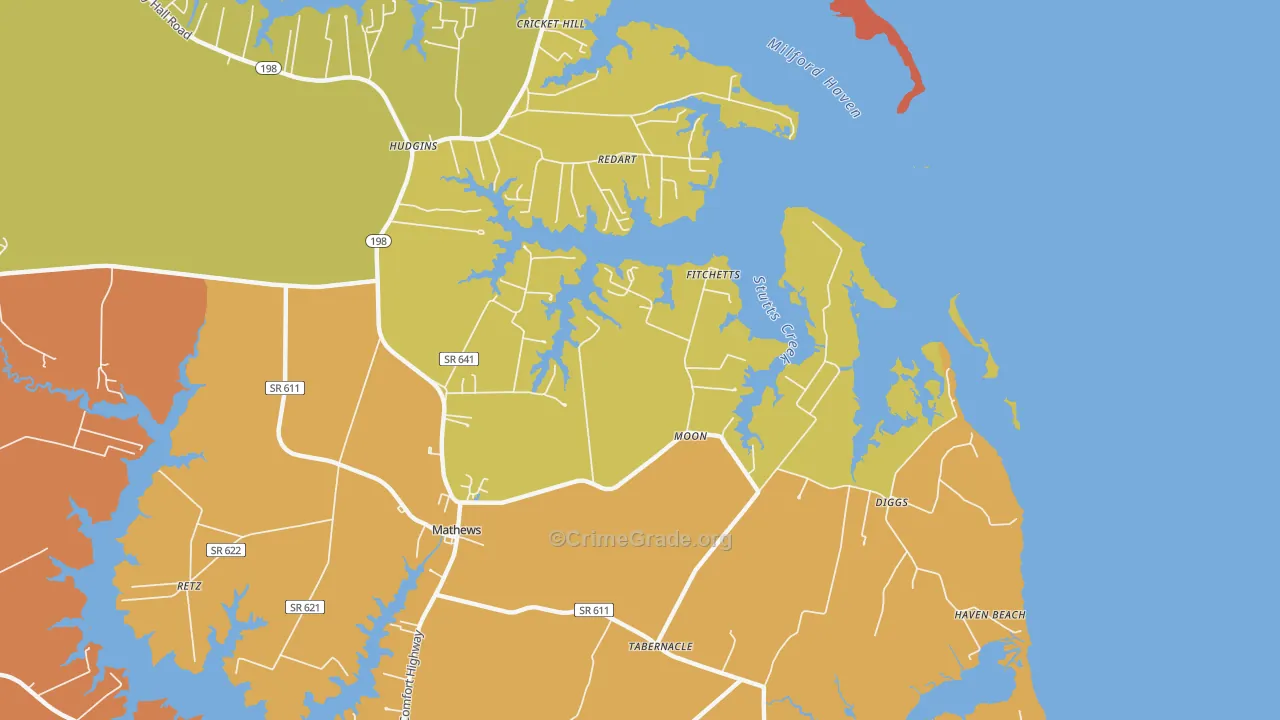 Moon, VA Map of Burglary Rates