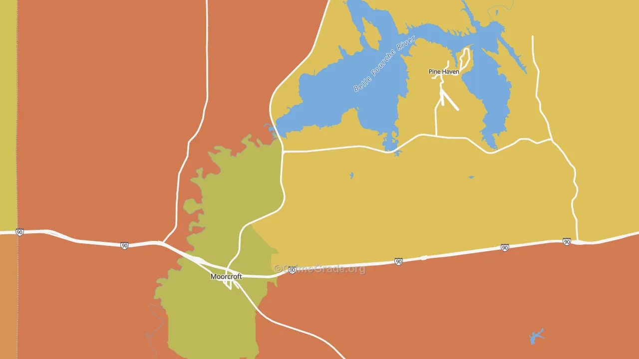 Moorcroft, WY Map of Burglary Rates