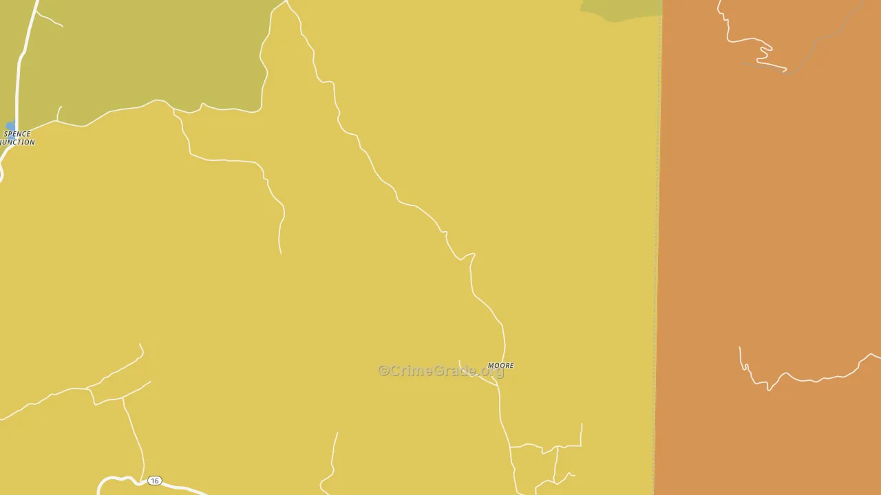 Moore, AR Map of Burglary Rates