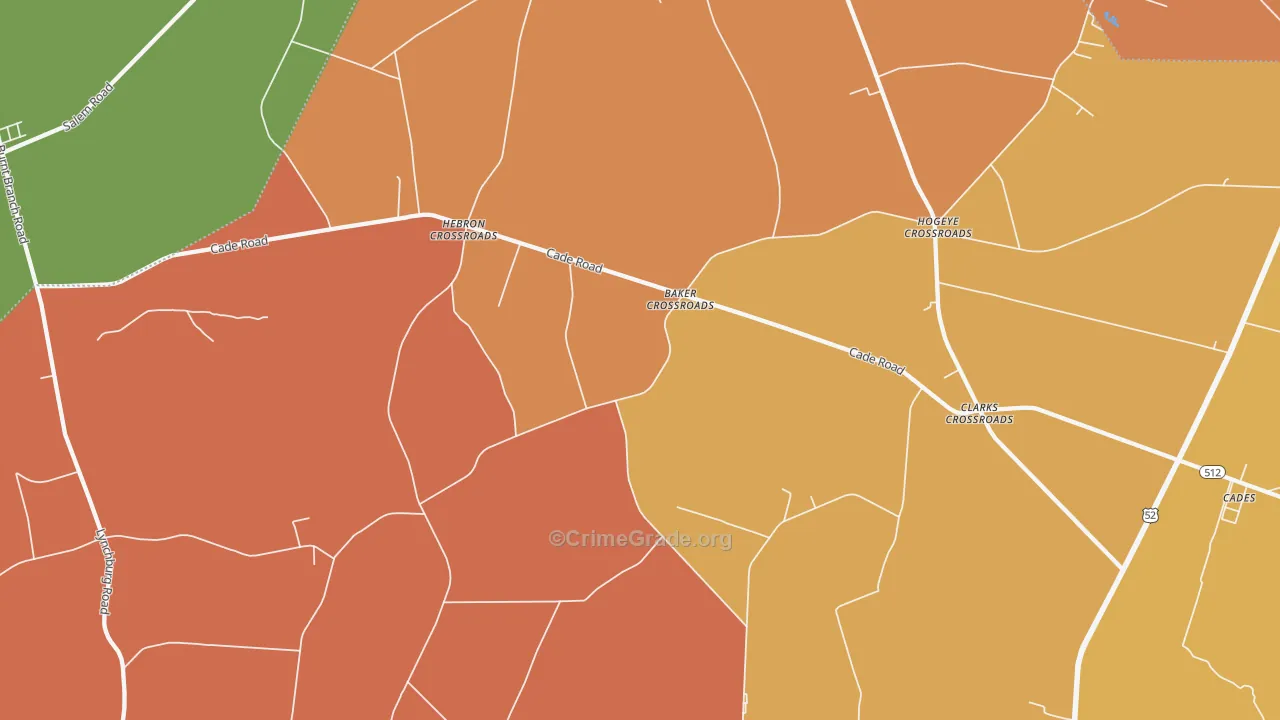Moores Crossroads, SC Map of Burglary Rates
