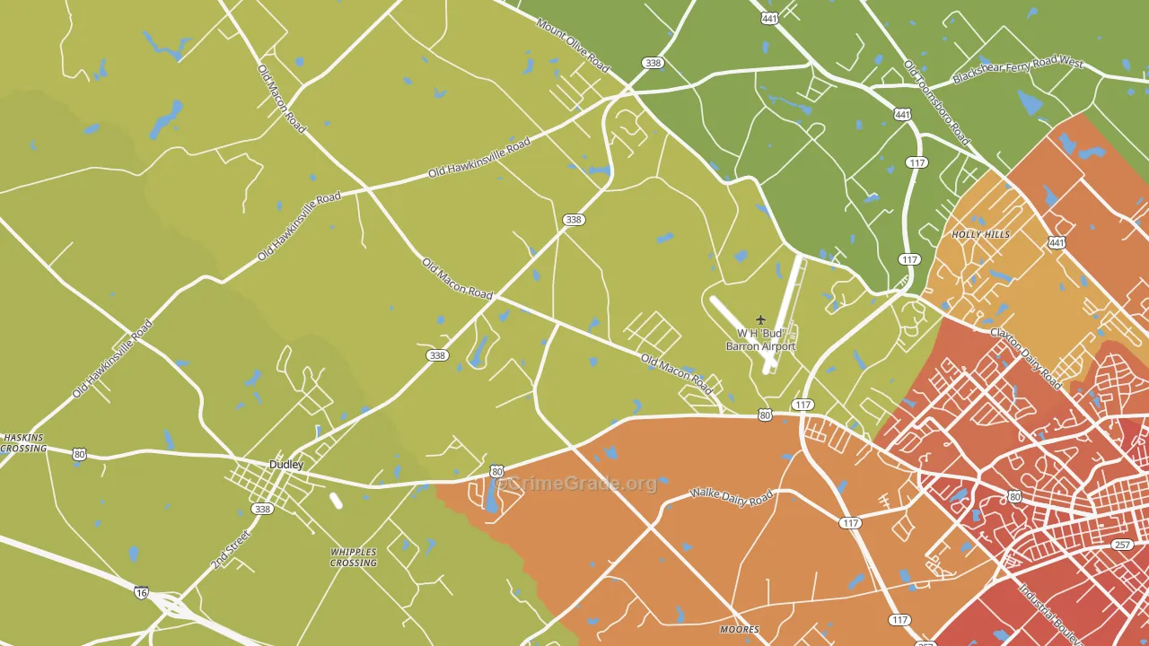 Moores, GA Map of Burglary Rates
