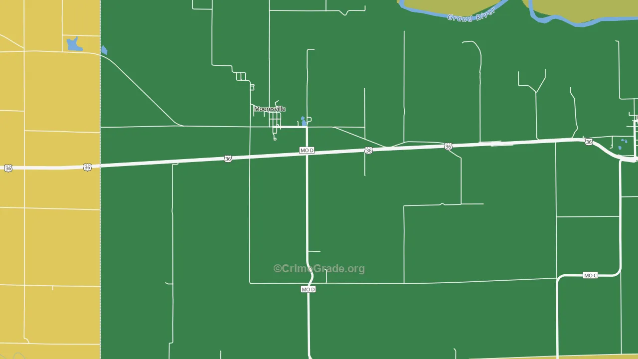 Mooresville, MO Map of Burglary Rates