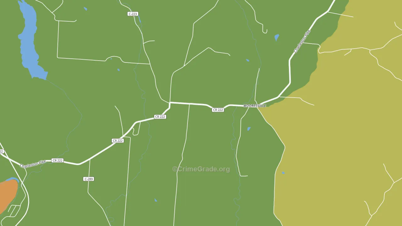 Mooresville, OH Map of Burglary Rates
