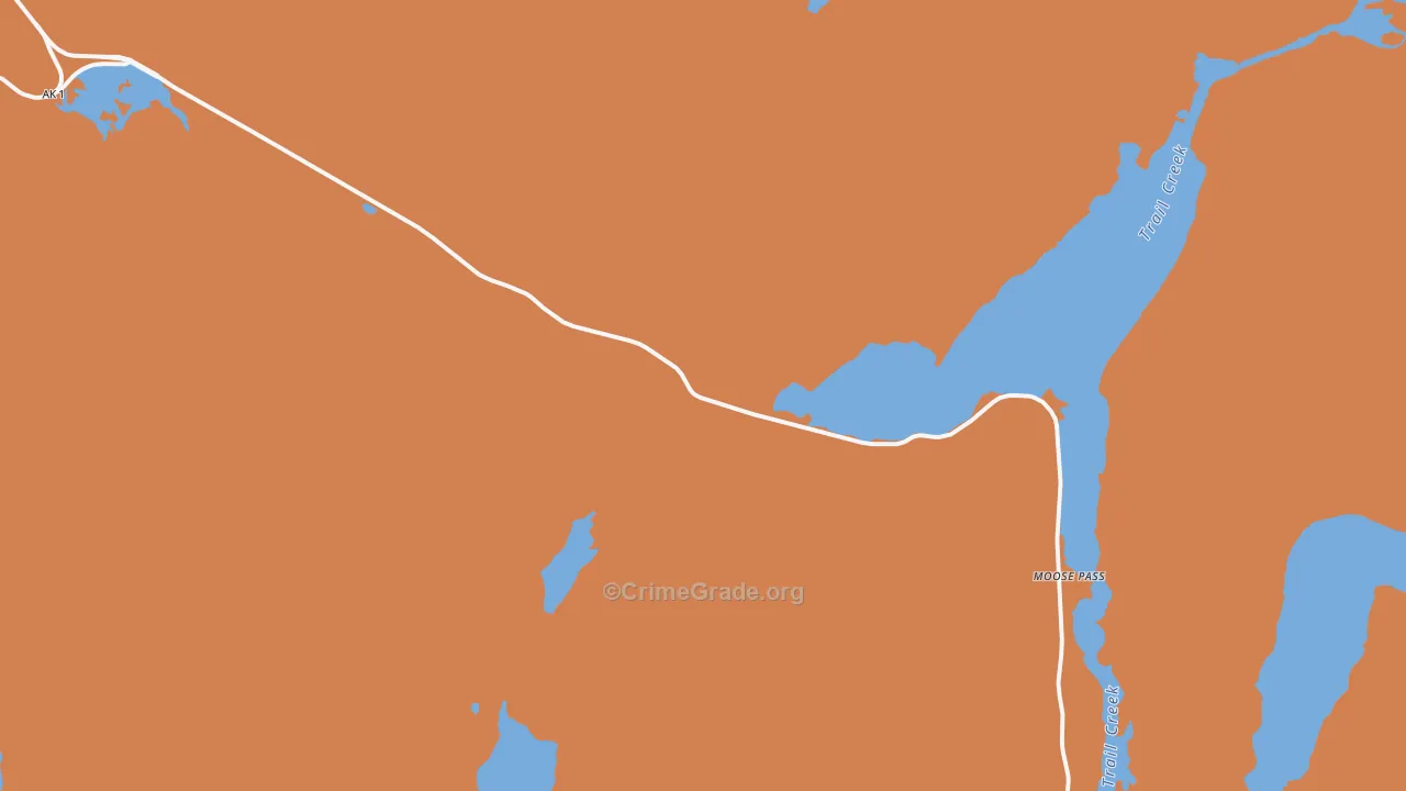 Moose Pass, AK Map of Burglary Rates