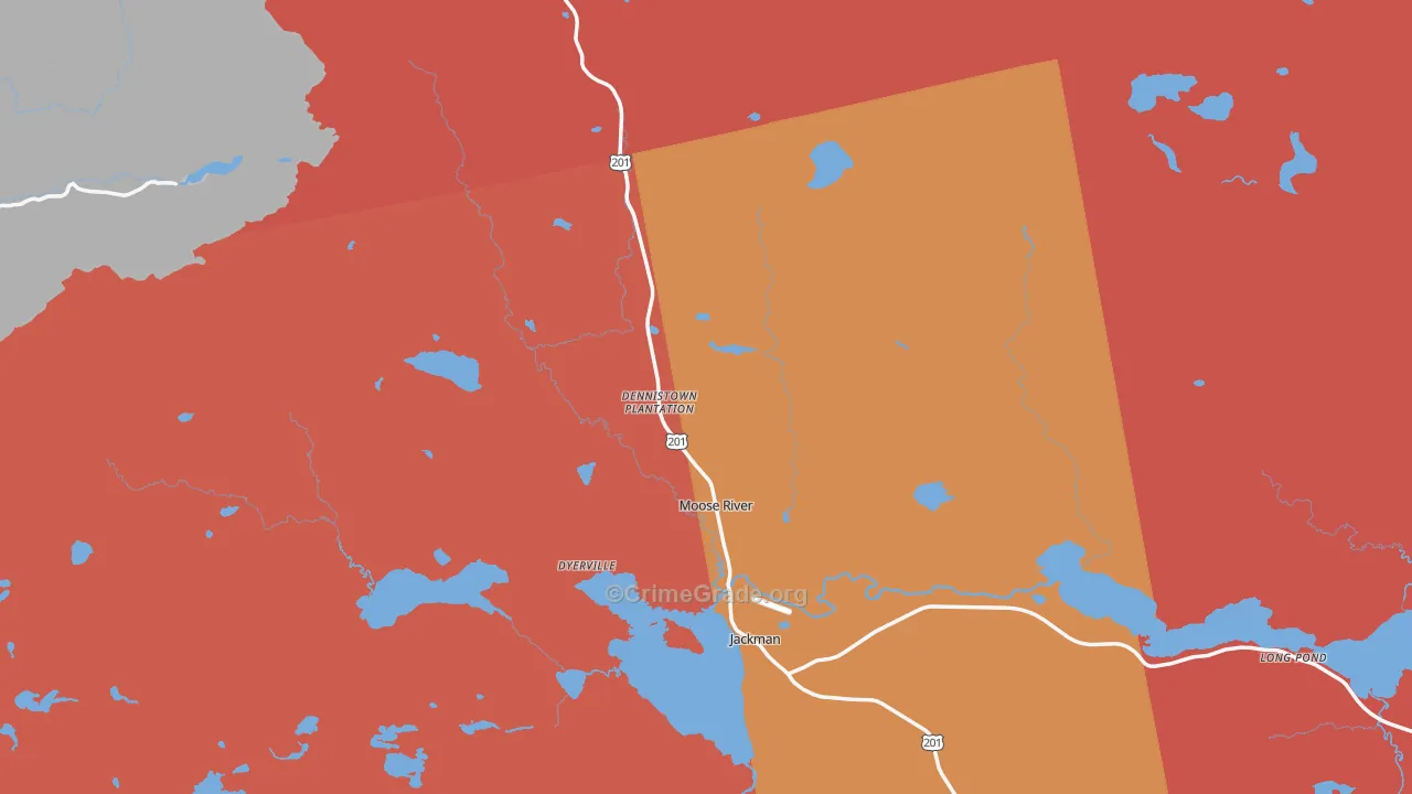 Moose River, ME Map of Burglary Rates