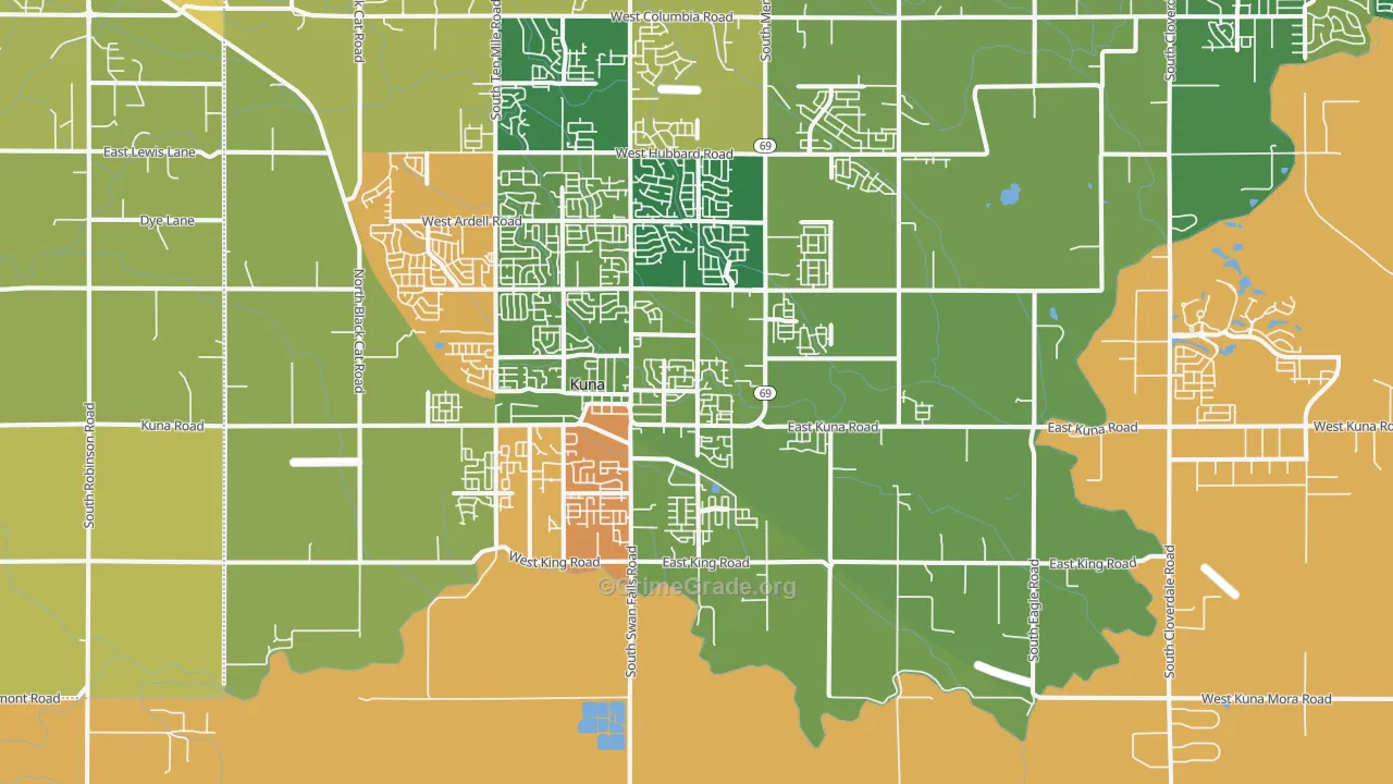 Mora, ID Map of Burglary Rates