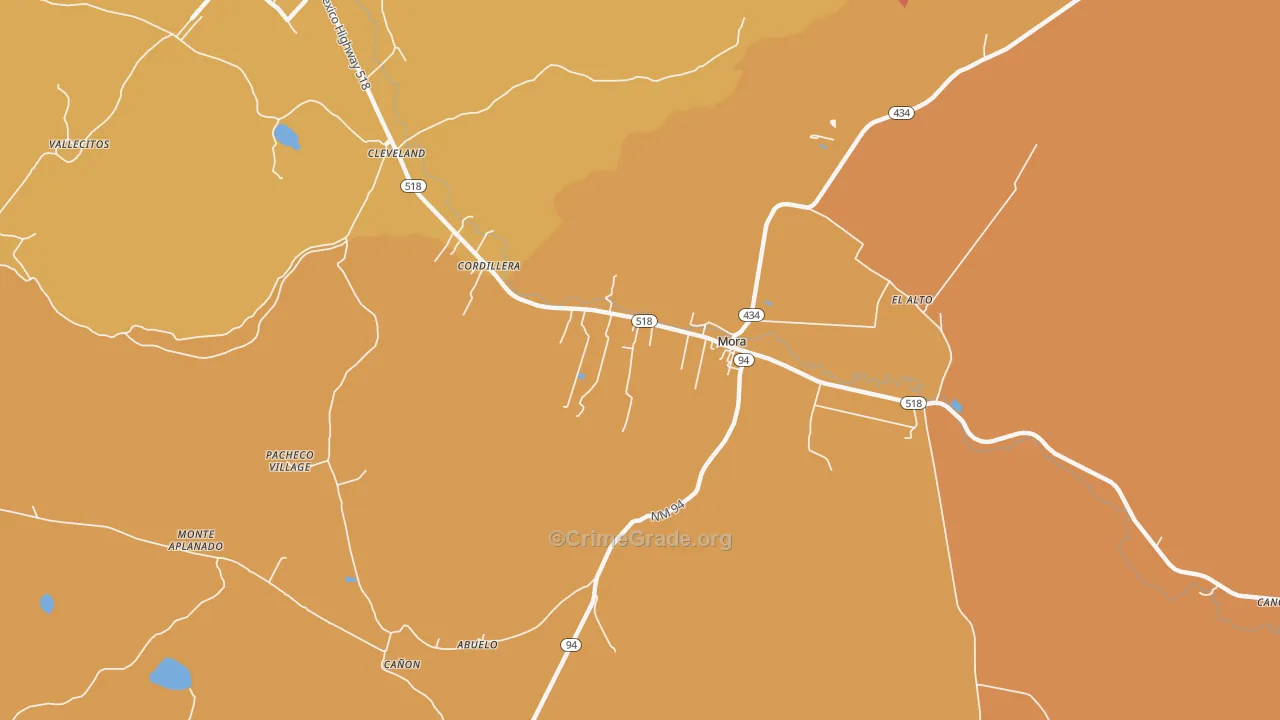 Mora, NM Map of Burglary Rates