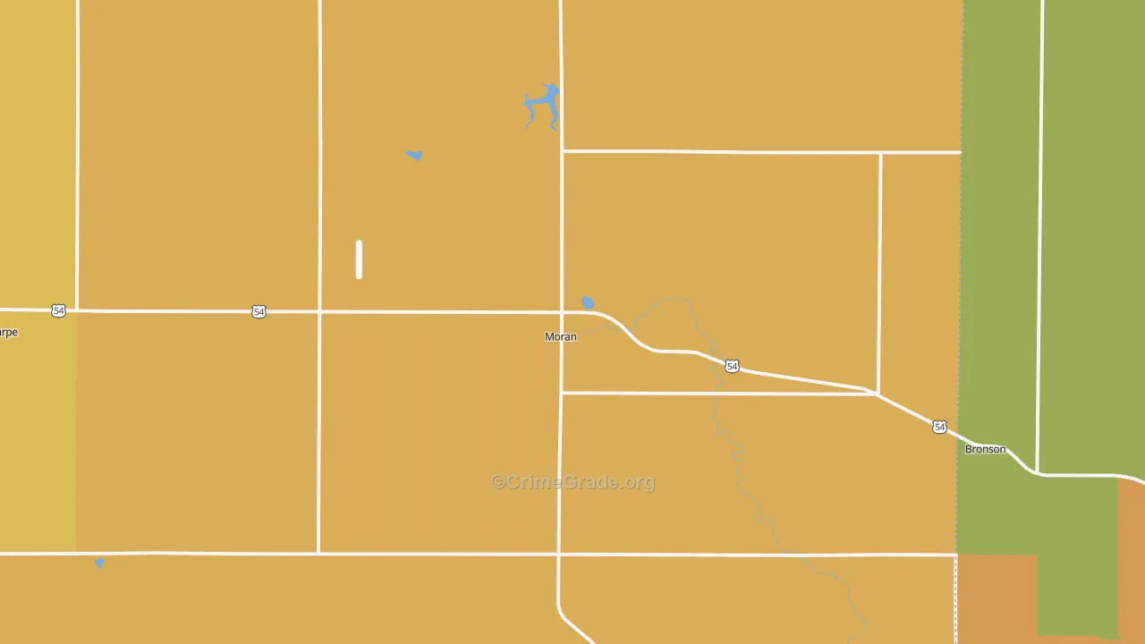 Moran, KS Map of Burglary Rates