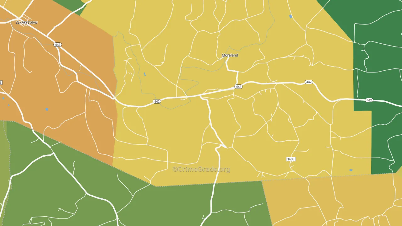 Moreland, PA Map of Burglary Rates