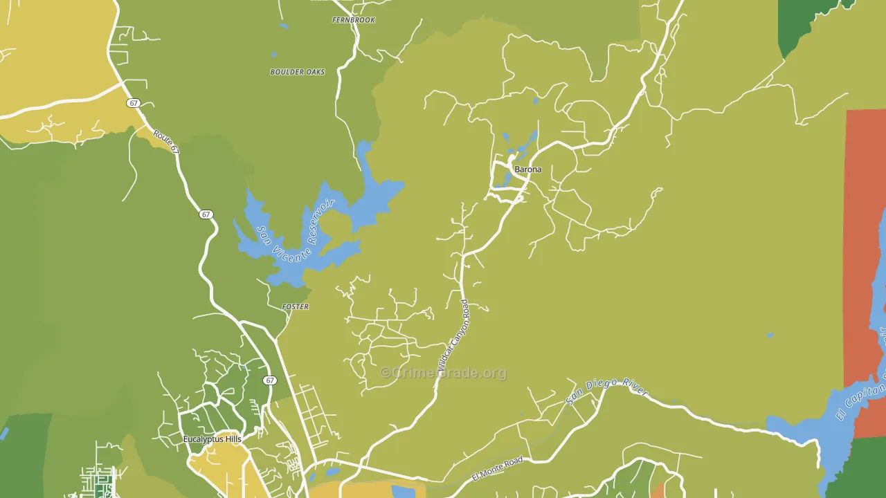 Morena, CA Map of Burglary Rates