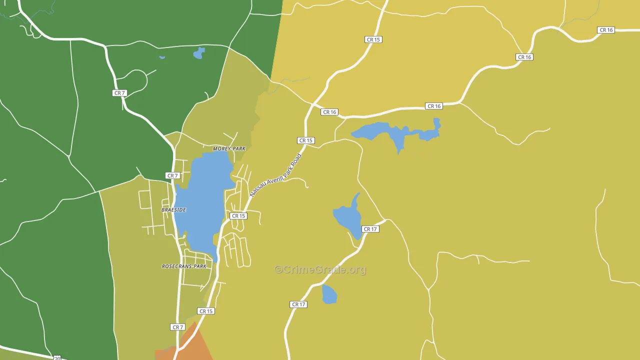 Morey Park, NY Map of Burglary Rates