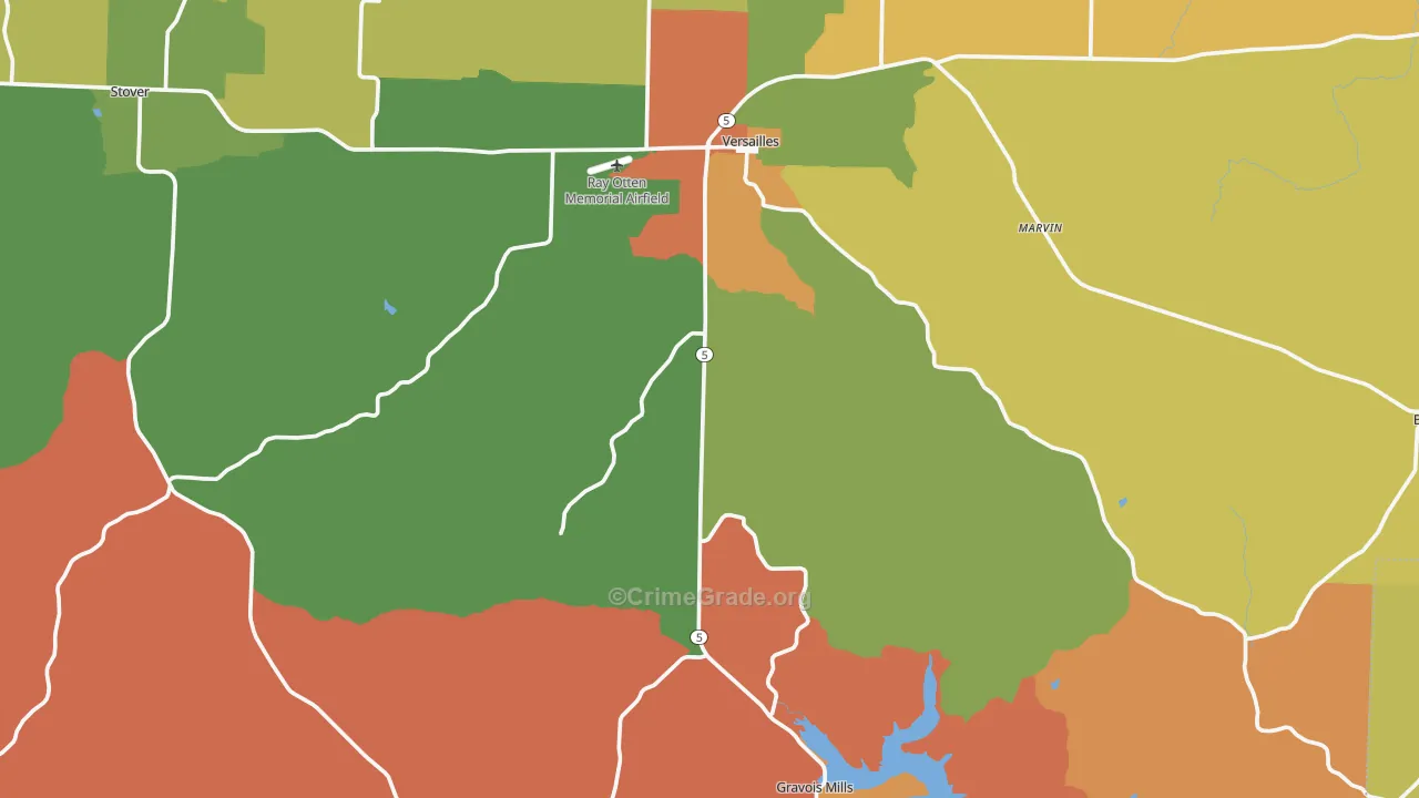 Morgan County, MO Map of Burglary Rates