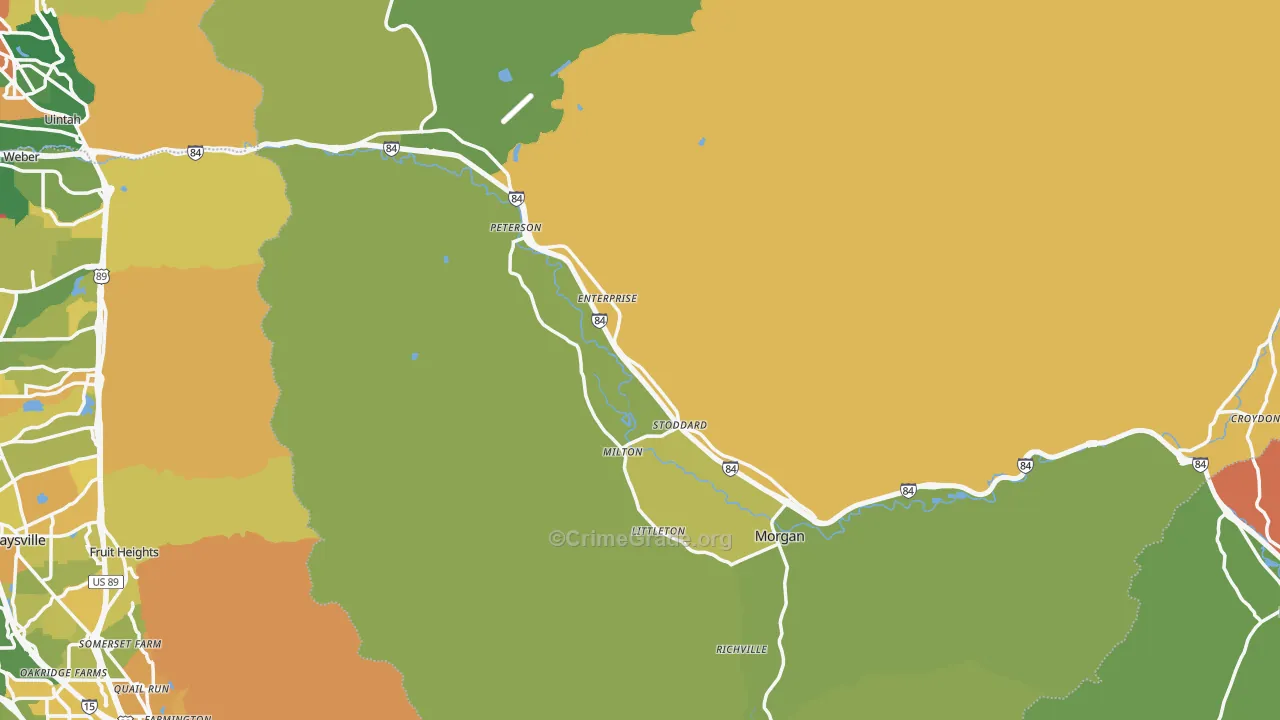 Morgan County, UT Map of Burglary Rates