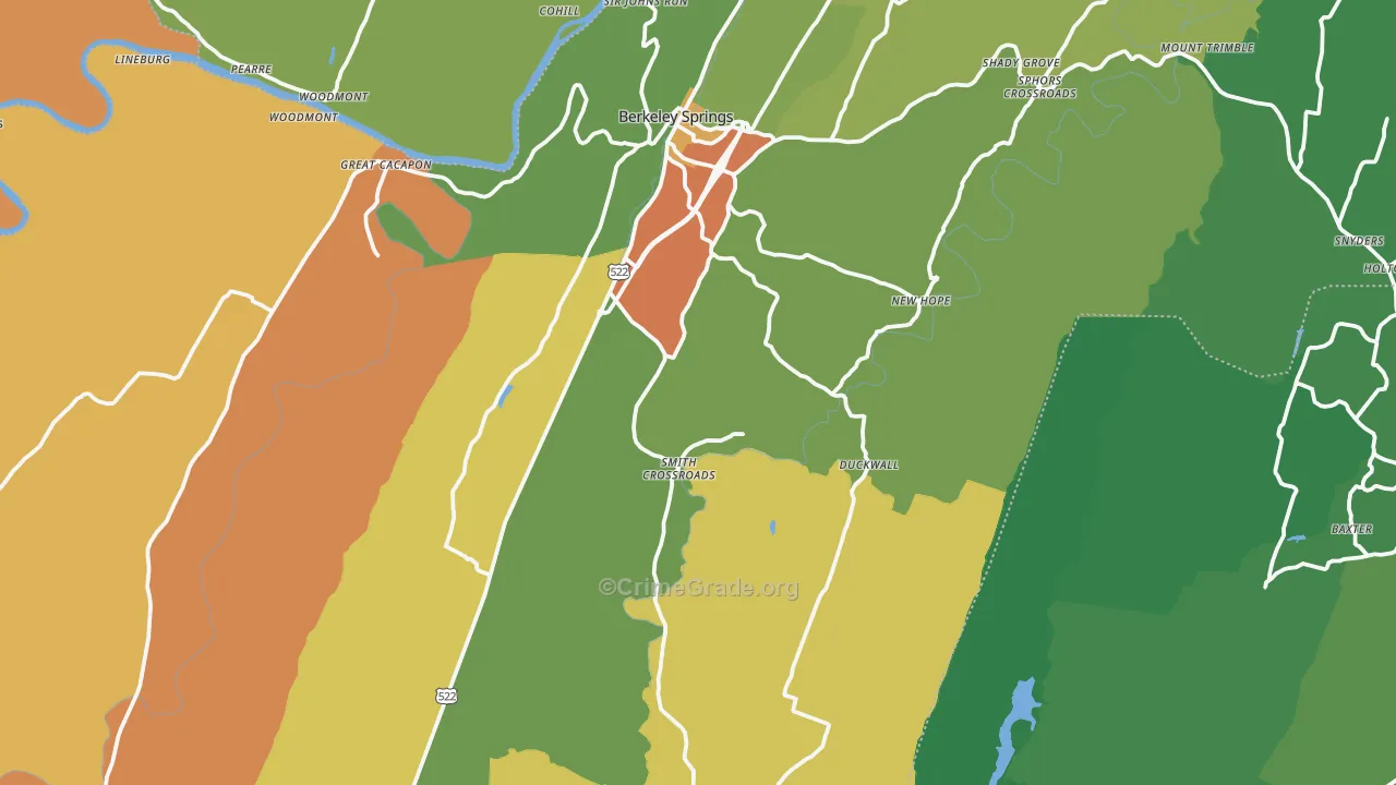 Morgan County, WV Map of Burglary Rates