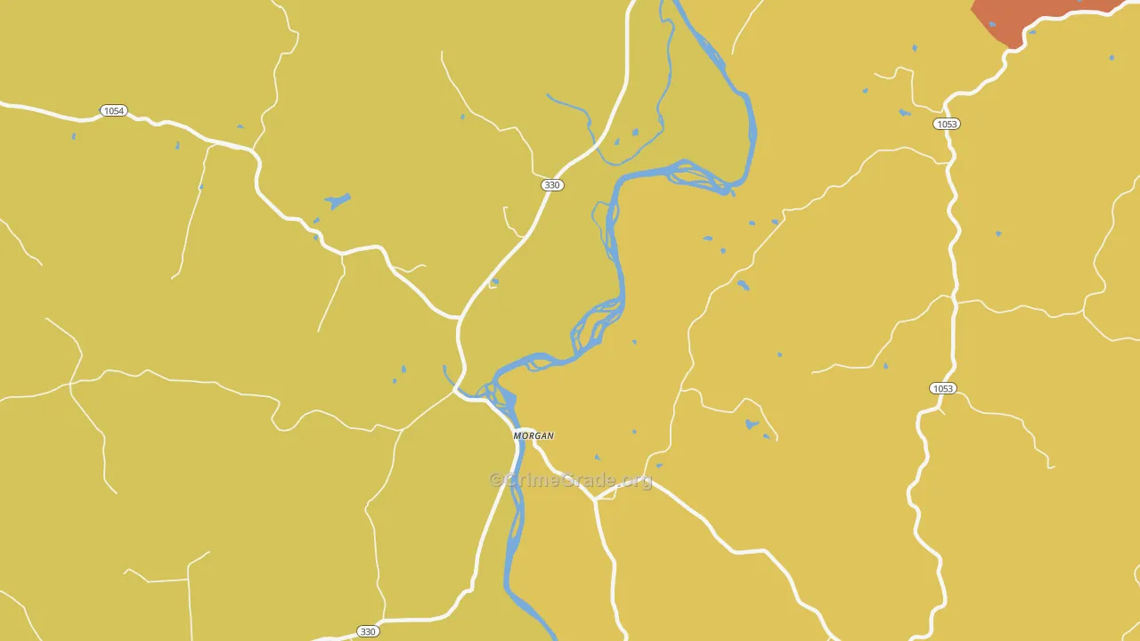 Morgan, KY Map of Burglary Rates