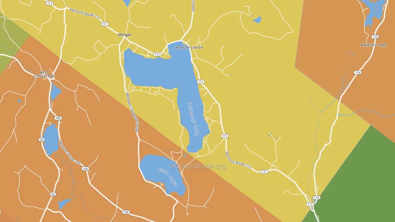 Morgan, VT Map of Burglary Rates