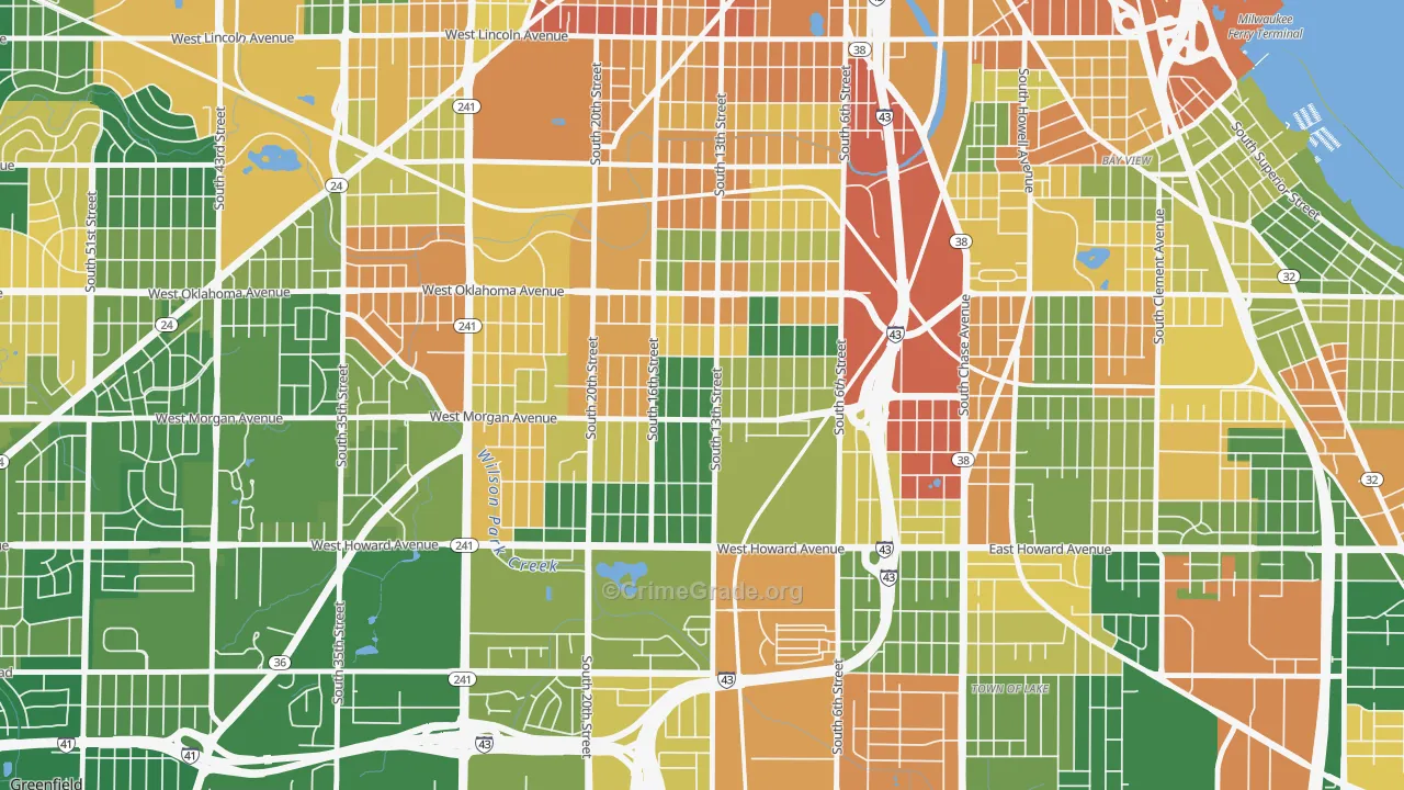 Morgandale, Milwaukee, WI Map of Burglary Rates