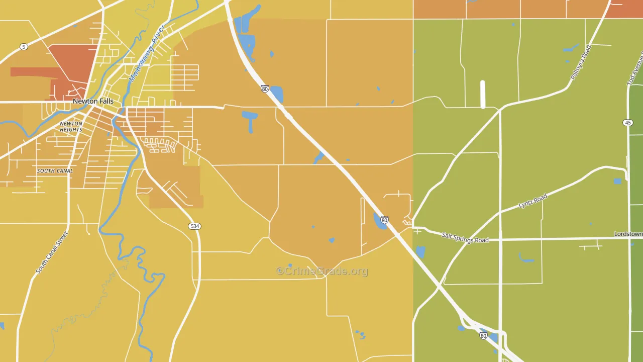 Morgandale, OH Map of Burglary Rates