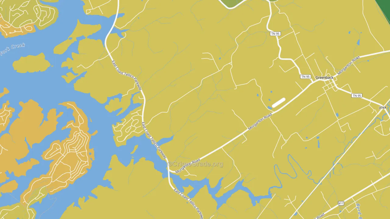 Morganton, TN Map of Burglary Rates