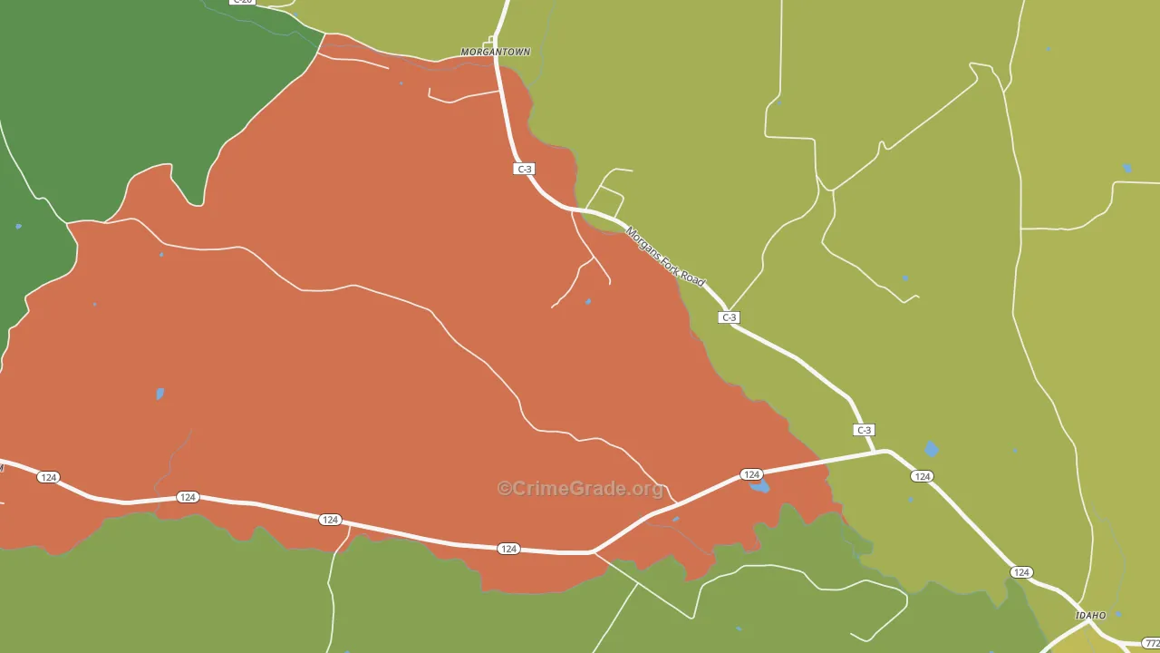 Morgantown, OH Map of Burglary Rates