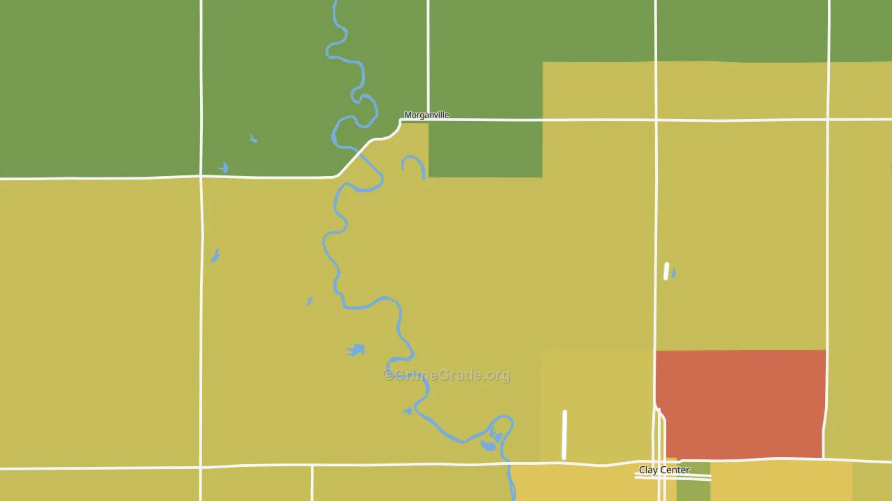 Morganville, KS Map of Burglary Rates
