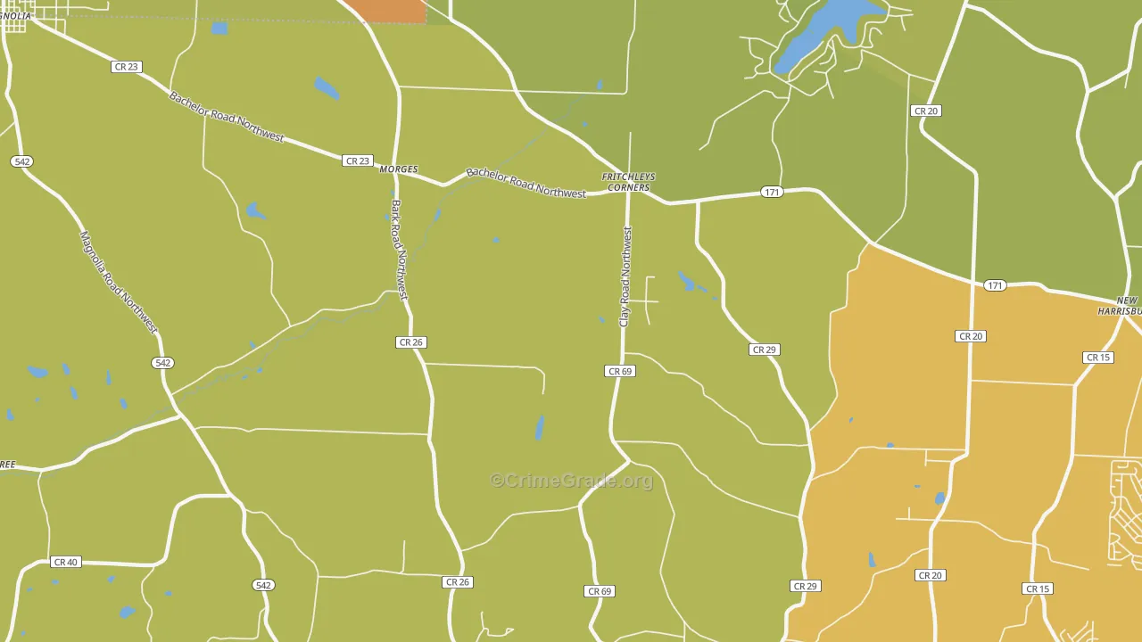 Morges, OH Map of Burglary Rates